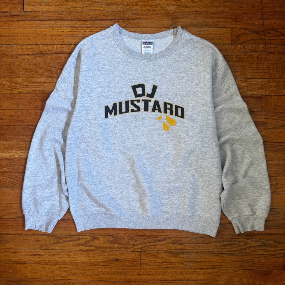 DJ Mustard 10 Summers Records Gray Graphic Sweatshirt Mens Medium‎